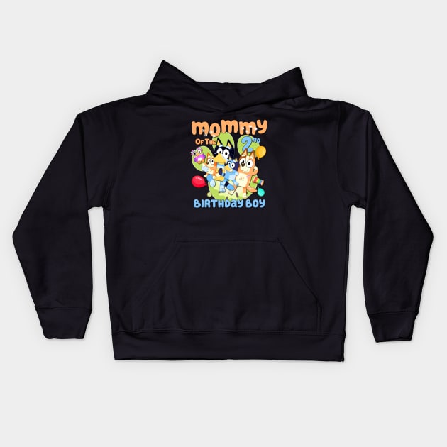 Bluey and Bingo mom happy birthday Kids Hoodie by Justine Nolanz